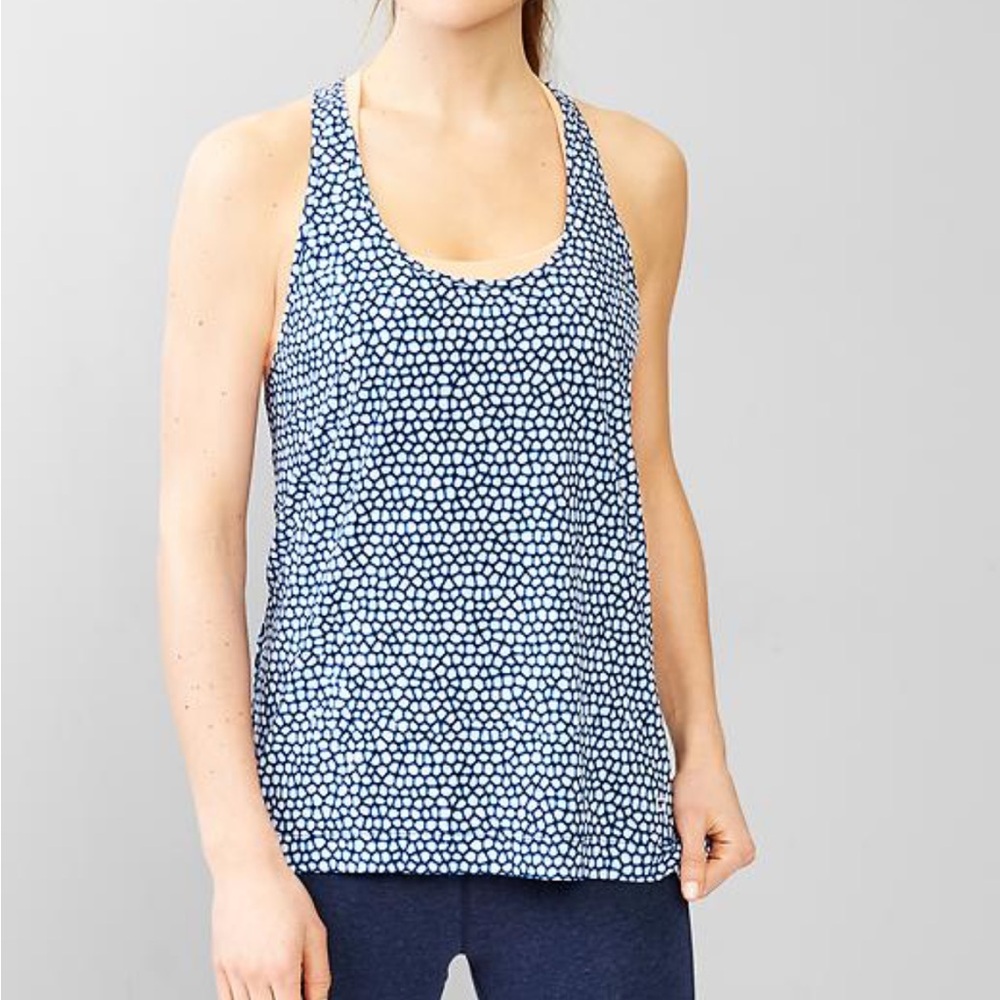 GAP Fit Women’s Size Small Woven Racerback Tank in Blue Workout Tank Top
